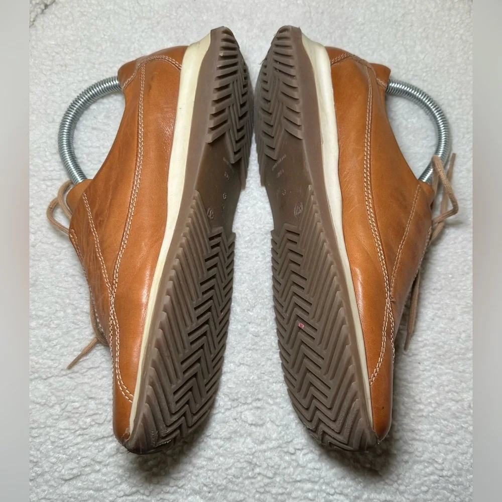 Antica Cuoieria Italian leather sneakers brown tan retro‎ style low profile 6.5 - Picture 4 of 10